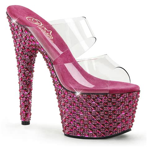 pink high heeled shoes